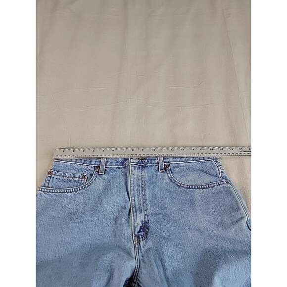 Vintage Levis 505 Jeans Mens 35x36 Straight Mid Rise Distressed Light Blue 90s - Picture 7 of 15